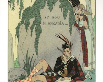 George Barbier Art Deco Poster: "The Poetic Lover" Vintage Fashion Print