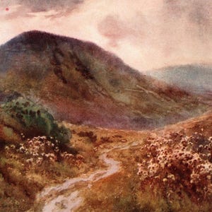 1911 Mam Tor Vintage Print: Derbyshire Peak District Watercolor