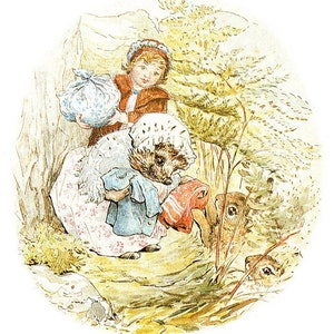 Beatrix Potter Print: Mrs. Tiggy-Winkle, 1988 Vintage Kinderkunst