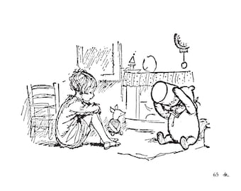 Vintage Winnie de Poeh-boekafdruk - kunstcadeau voor de kinderkamer