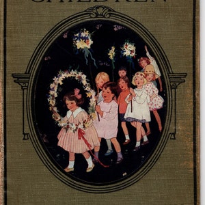 Antieke prent Margaret Tarrant 1925: verzen voor kinderkamerdecoratie