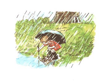 Vintage Winnie de Poeh-boekafdruk: Shepard illustratie, kinderkamerkunst