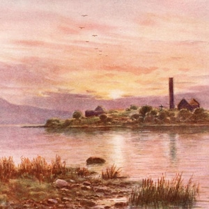 1911 Holy Island, Lough Derg, Ireland Original Vintage Print - Unique Gift