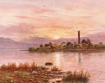 1911 Holy Island Druck: Lough Derg, Irland - Alexander Williams Antique Art