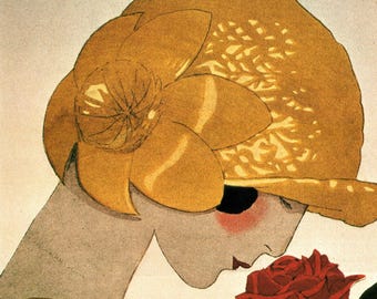 André Marty Art Deco Illustration: 1924 Vintage Fashion Print