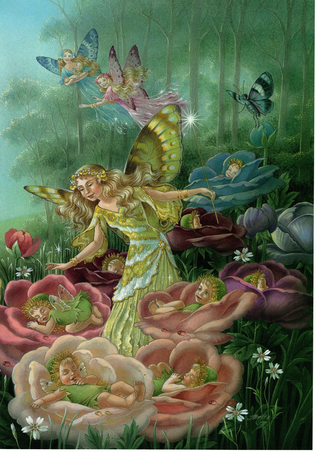 Shirley Barber Original Vintage Fairies Print Fairyland Forest and