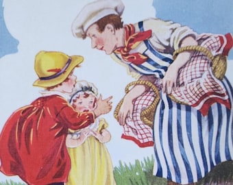 Vintage-Poster zum Kinderreim „Backe, backe Kuchen“: Klassischer Kinderdruck (11 x 14 Zoll)