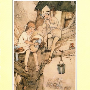 Mabel Lucie Attwell Peter Pan Original Vintage Print Nursery Art Cute Children Unique Gift image 2