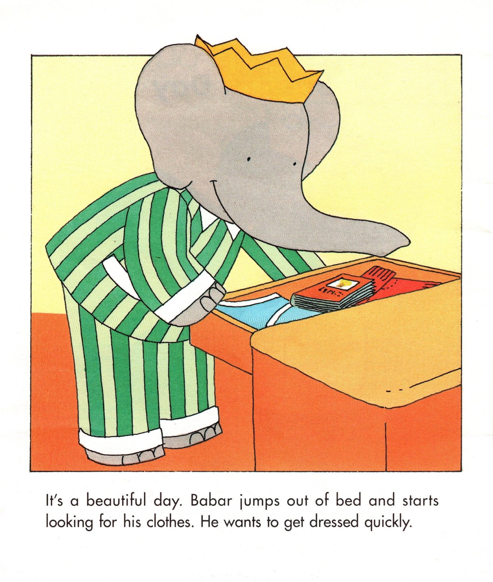 Babar the Elephant Vintage Print: Amusing Children's Nursery Art