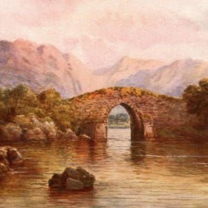 1911 Brickeen Bridge, Lower Lake, Killarney, County Kerry, Ireland Original Vintage Print - Unique Gift