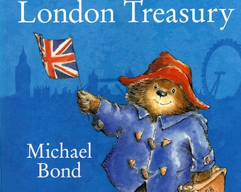 Portada de libro vintage del Oso Paddington: Arte infantil para guardería