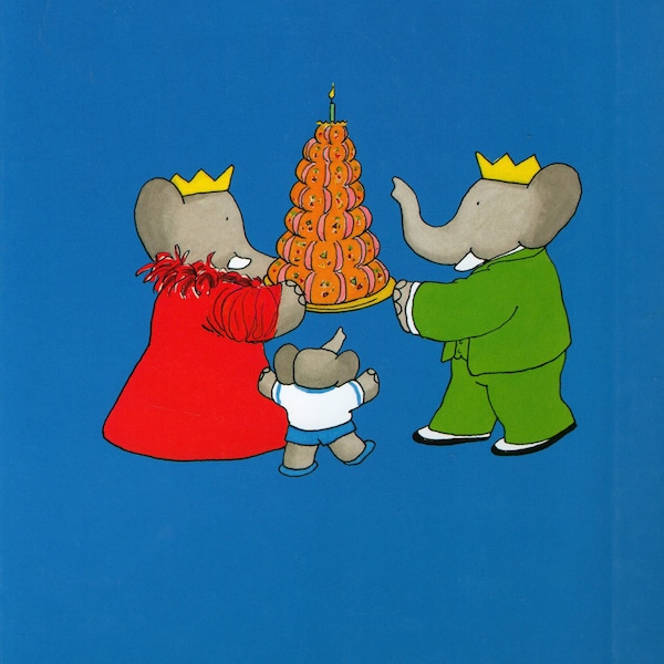 Babar the Elephant's Birthday Surprise - Original Large Book Cover - Unique Gift - Nursery Children’s Wall Art