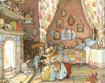 Brambly Hedge Winter Story Vintage Print: Jill Barklem Mice