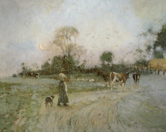 Vintage Walter Withers 'The Farm' Original Print: Australian Masterpiece