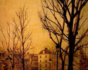 Vintage Paris Streetscape Photo Poster - Paris Street Scene - French Wall Art