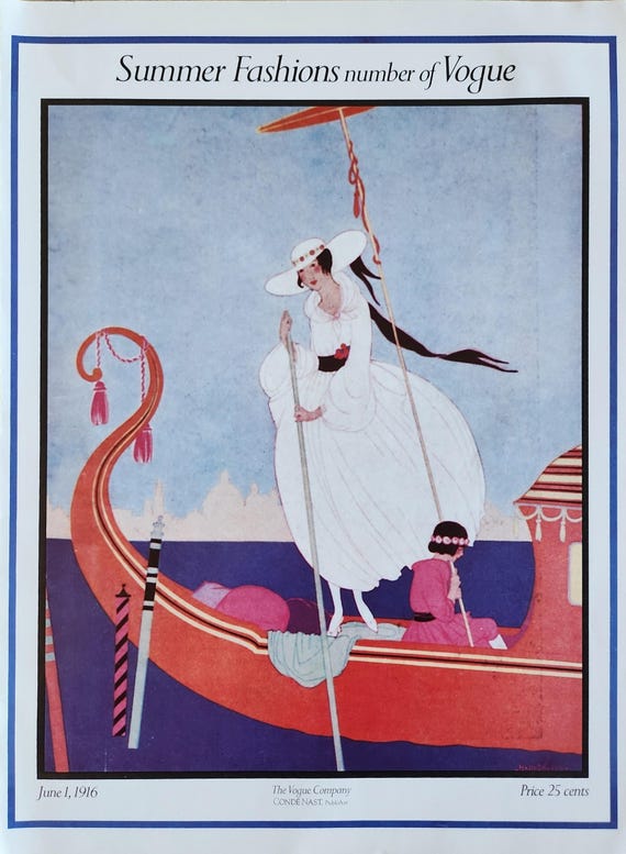 Vogue Cover 1916 Poster – Large Fashion Wall Art - Etsy