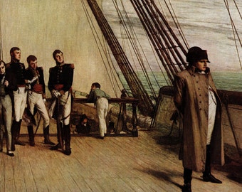 Napoleón en el Belerofonte. Impresión: Bellas Artes Vintage de 1934.