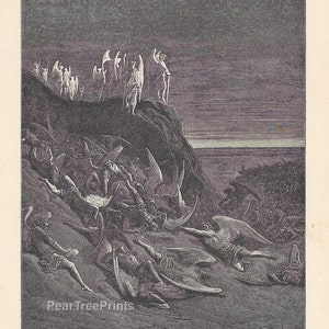Gustave Doré Paradise Lost Print: 1894 Antique Book Plate