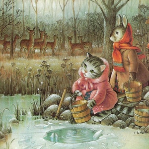 Shirley Barber Vintage Book Page: Martha B. Rabbit, Woodland Fairies