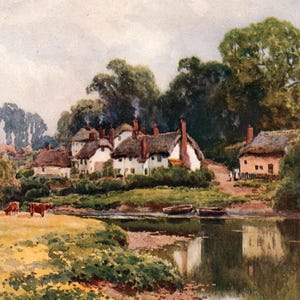 1912 Countess Weir Exeter Print: Vintage English Landscape