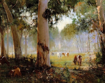 Walter Withers Original Vintage Print - ‘Silent Gums, 1909’ - Australian Landscape Art