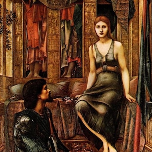 EDWARD BURNE-JONES Oryginalny wydruk książki vintage „Król Cophetua i żebraczka” – obraz prerafaelitów – wyjątkowy prezent