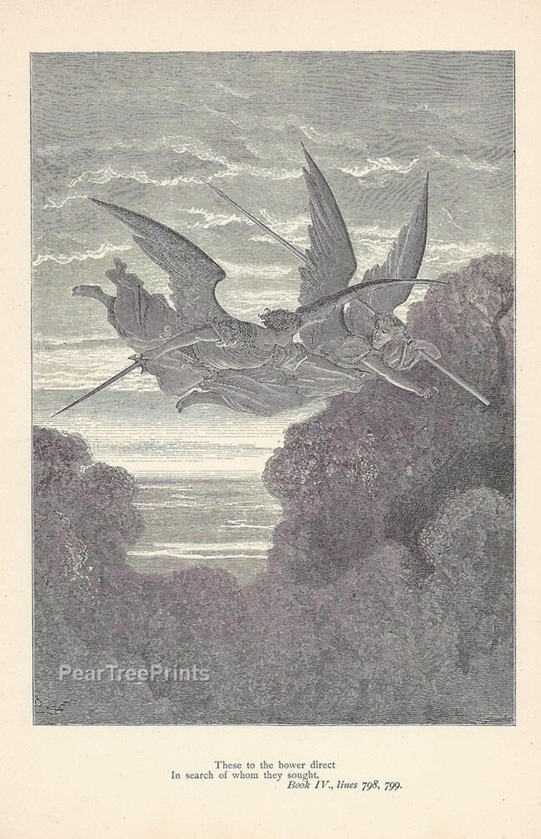 Gustave Doré "paradise Lost" Antique Print: Biblical Art, 1894 - Etsy