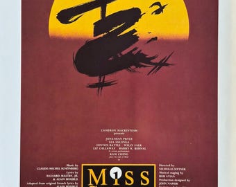 Vintage Theatre Poster – Miss Saigon – Theatrical History Wall Art