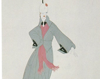 Erté Art Deco Print: Projekt kostiumu z 1917 r., ilustracja mody