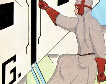 Thayaht Art Deco Illustration: 1922 Vintage Fashion Print