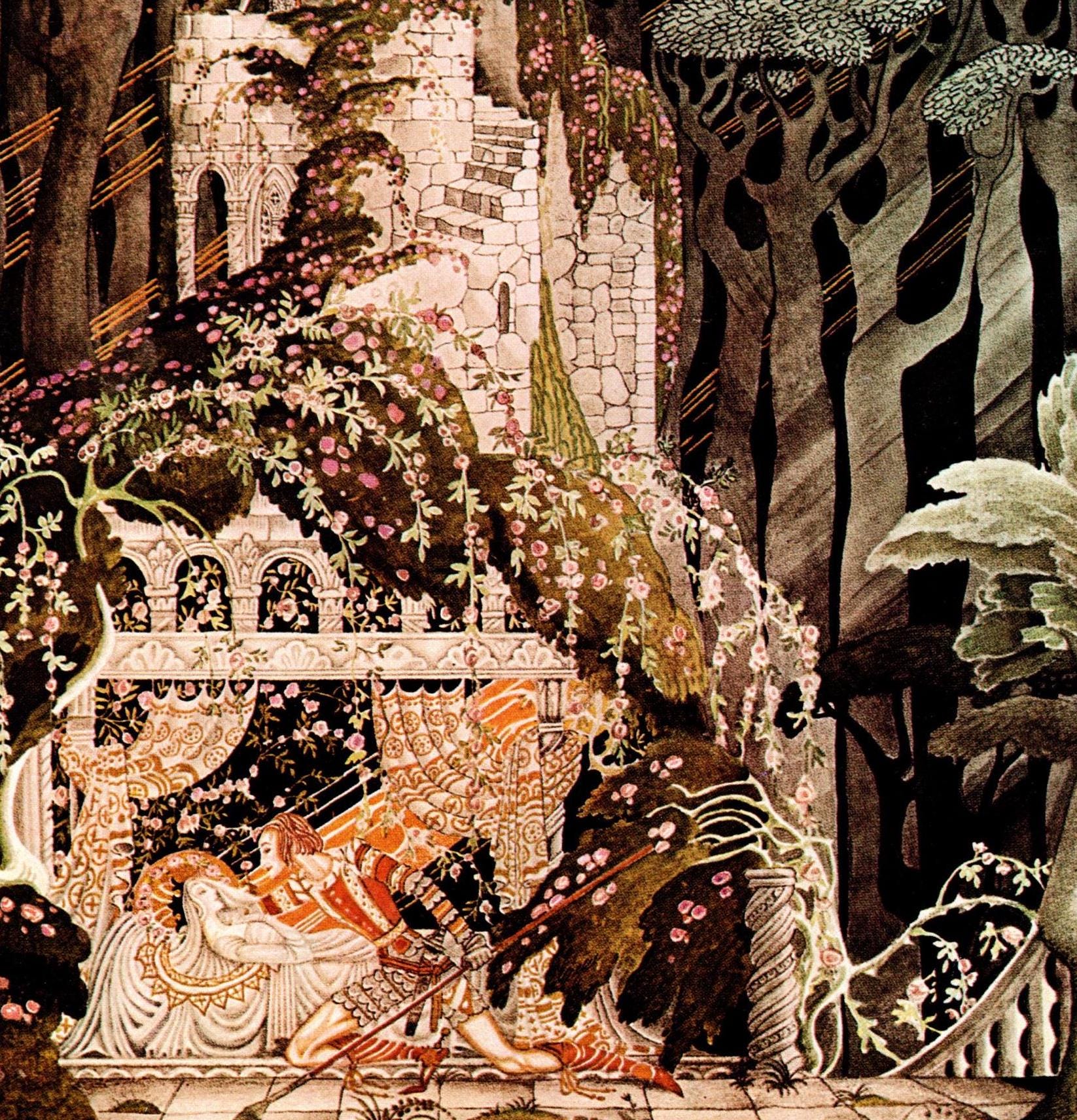 Kay Nielsen Sleeping Beauty Print: 1975 Art Nouveau Fairy Tale - Etsy