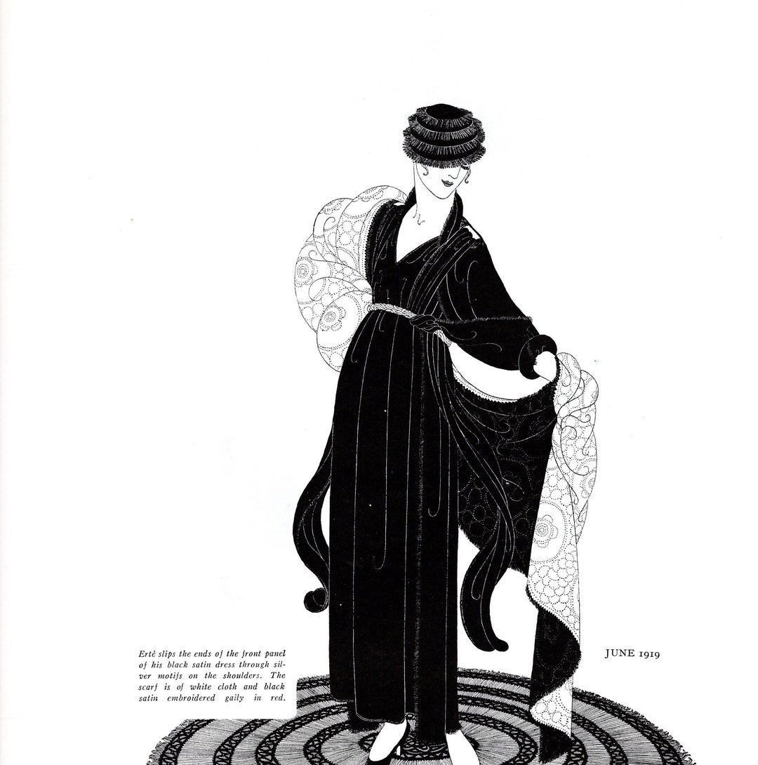 Erté Fashion Designs for Harpers Bazar 1915-1936 Original Vintage Large 2-sided Print Art Deco, Exotic, Elegant, Glamorous Fashion 51 - Etsy Erté Fashion Designs for Harpers Bazar 1915-1936 Original Vintage Large 2-sided Print Art Deco, Exotic, Elegant, Glamorous Fashion 51 - Etsy