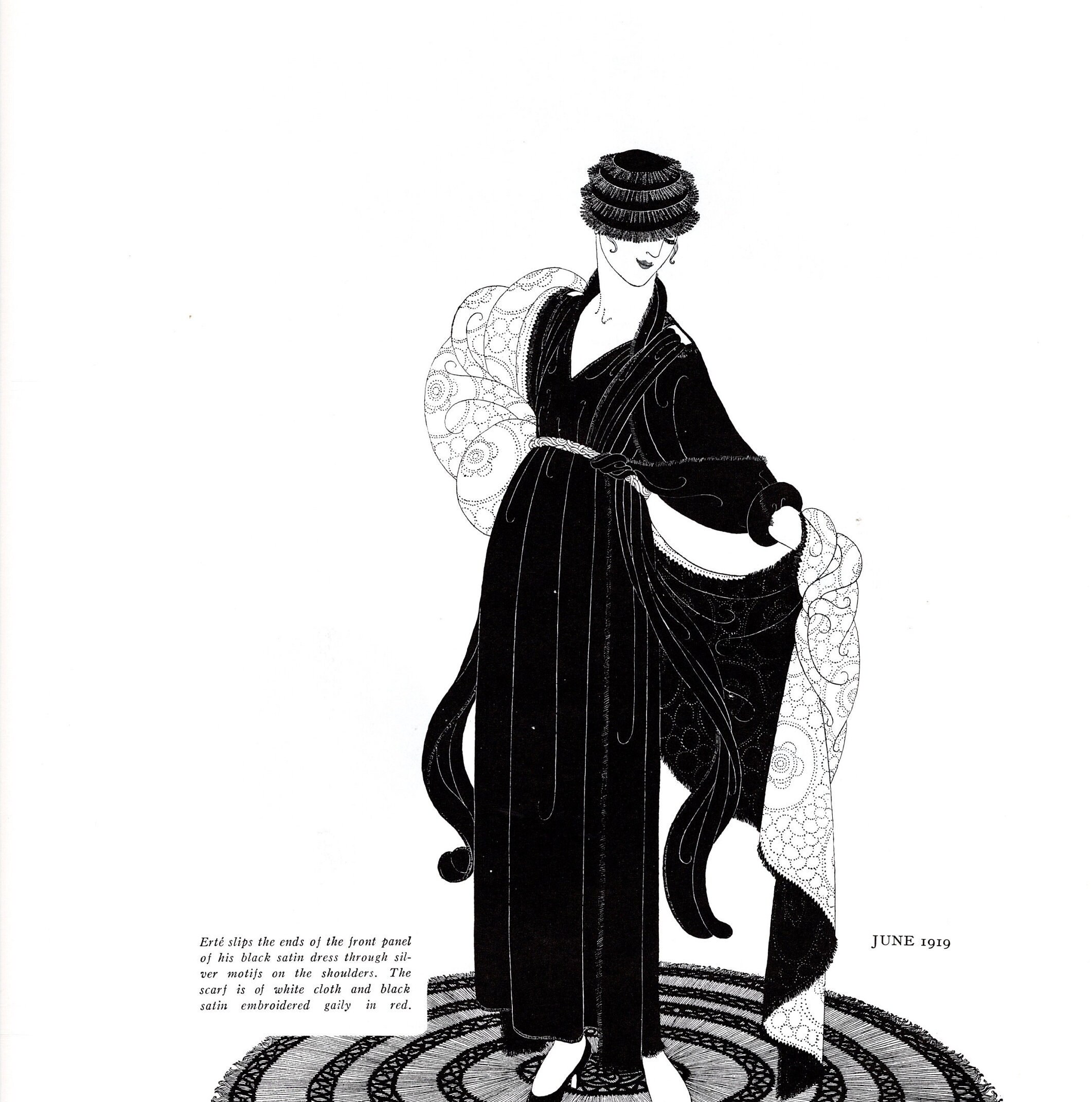 Erte Fashion Designs for Harpers Bazar 1915 1936 Original Vintage Large 2 sided Print Art Deco Exotic Elegant Glamorous Fashion 51 Etsy Hong Kong