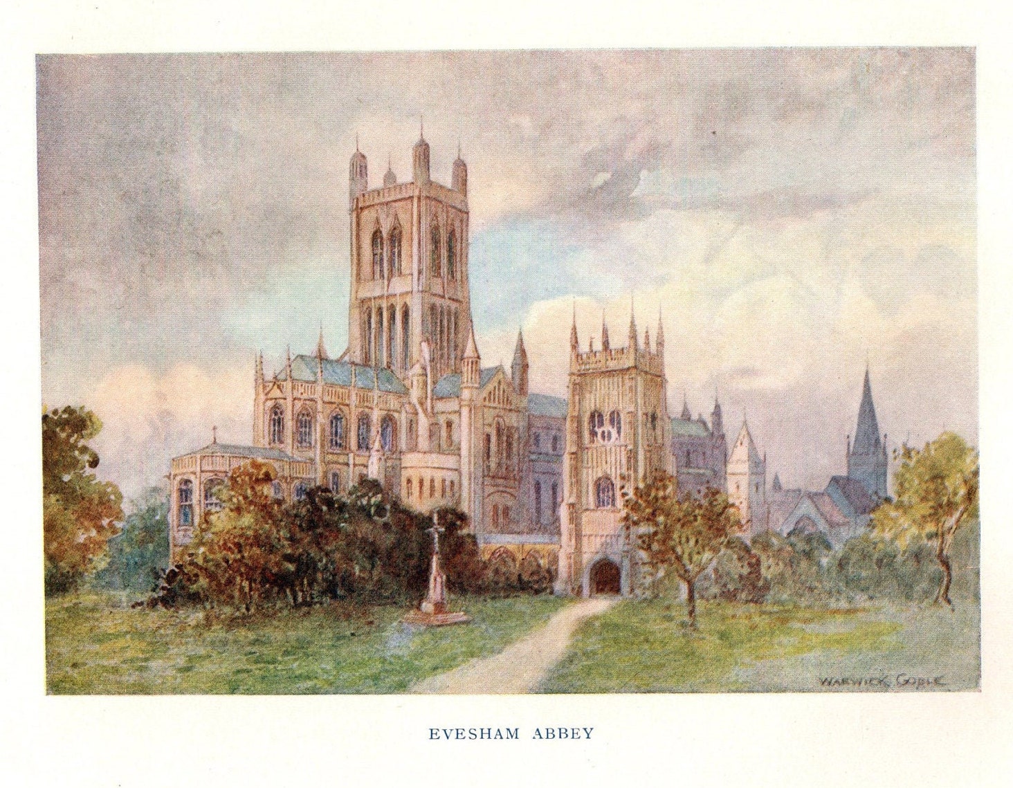 Unique Gift The East Window \u2013 Abbeys of England 1908 Warwick Goble Original Antique Print \u2013 Netley Abbey