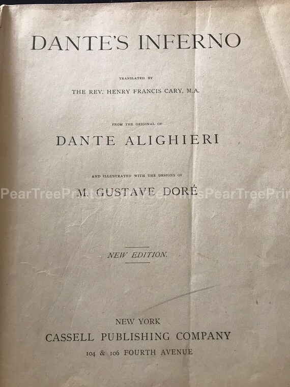 Dantes Inferno by Dante Alighieri Illustrated Vintage Book 