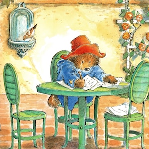 Originele vintage print Paddington-beer – kinderkamerkunst – verjaardag – heerlijke kinderkunst – 2 maten beschikbaar – uniek cadeau