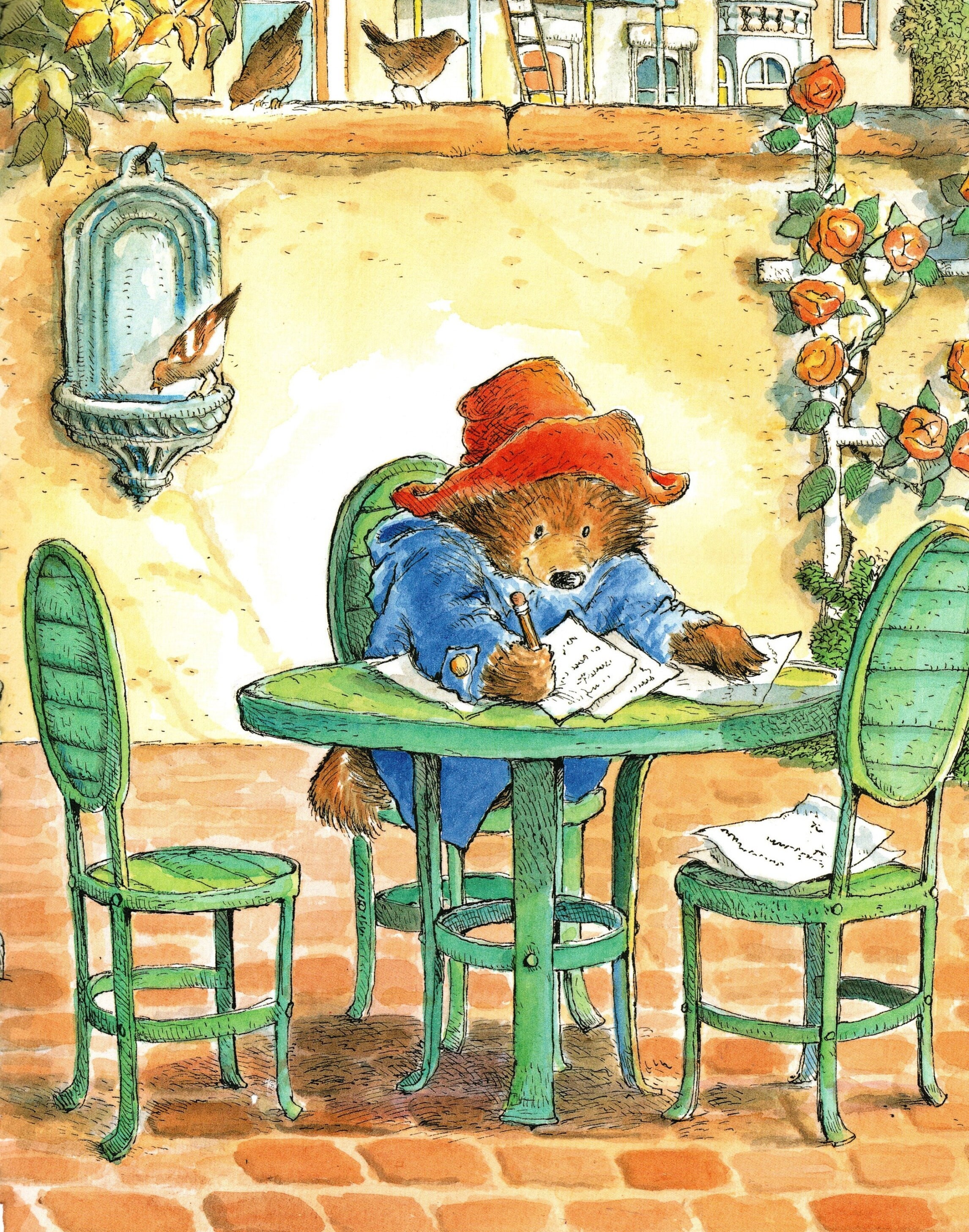 Personalisiertes Paddington Bär Wandbild – Mit Namen & Blauem Buchstaben, A2 (42 X 59,4 Cm), Kinderzimmer-Deko