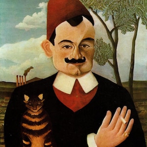 Henri Rousseau Vintage Druck: Pierre Loti & Schlangenbeschwörer Doppelseitig