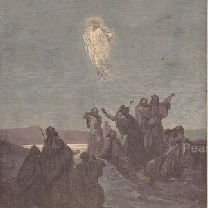 Gustave Doré &quot;The Ascension&quot; Antique Bible Print, 1887