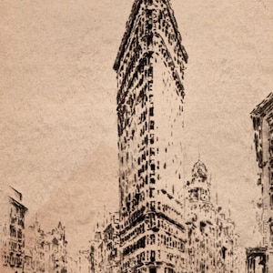 Joseph Pennell: The Flatiron Building Antique Print, 1912