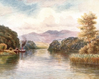 1911 Irland Antiker Druck: The Blackwater, County Waterford