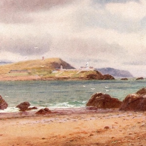 1911 Entrance to Cork Harbour, Ireland Original Vintage Print - Unique Gift
