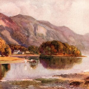 1920 Derwentwater from Friars Crag, The Lake District, England - Original Vintage Print - Unique Gift
