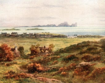 Vintage-Druck aus Donegal, Irland, 1911: Aquarellkunst vom Mount Errigal