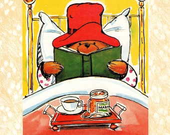 Originele vintage print van Paddington Bear – Kinderkamerdecoratie - Babyshower - Verjaardag - Prachtige kinderkunst (2)