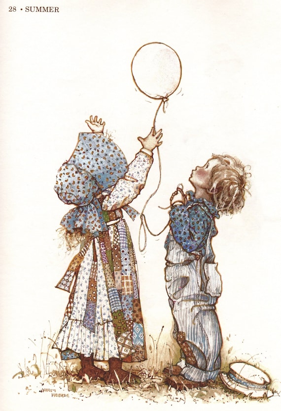 Holly Hobbie Original Large 2-sided Vintage Print – Nostalgic Wall
