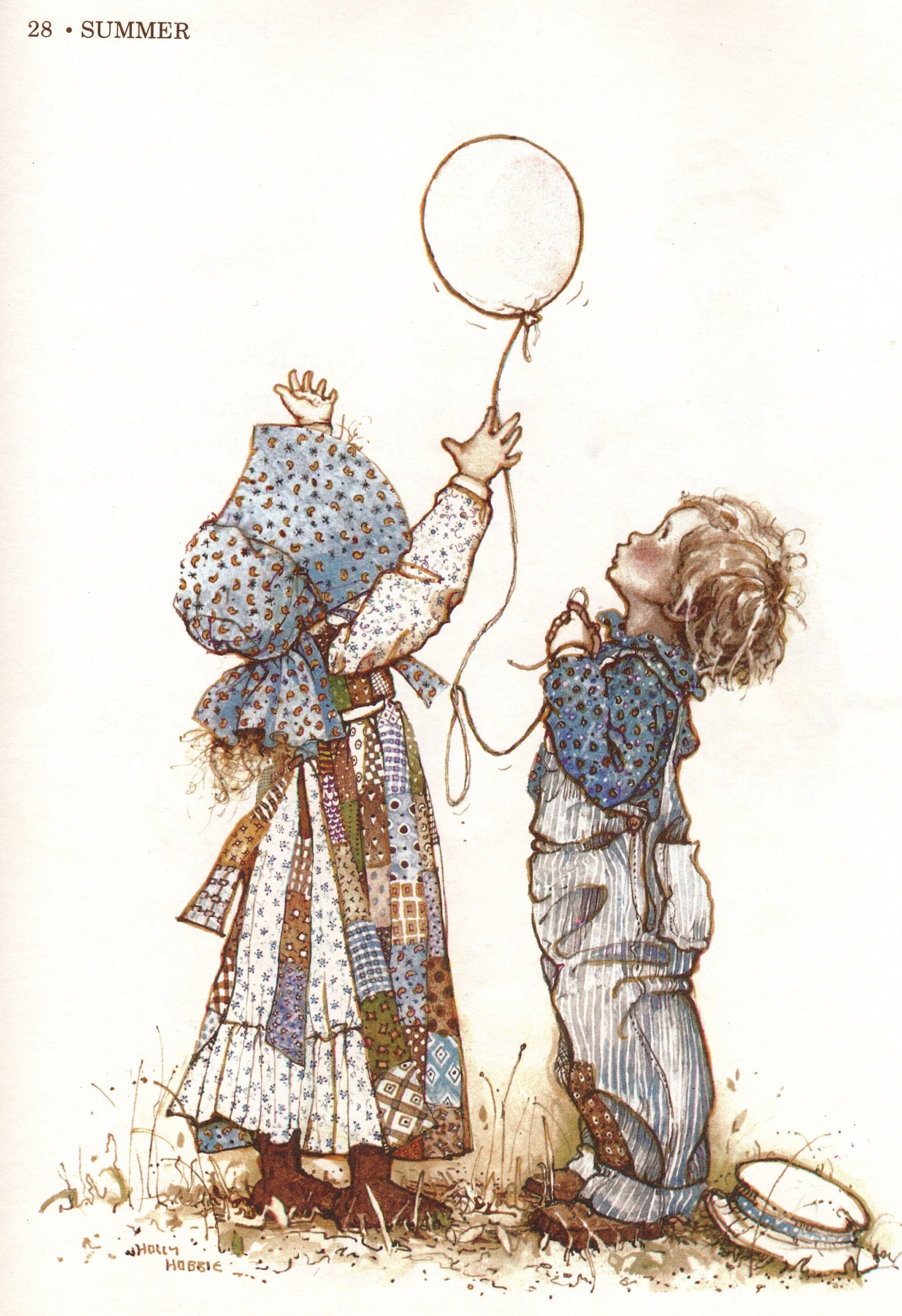 Holly Hobbie Original Large 2-sided Vintage Print – Nostalgic Wall