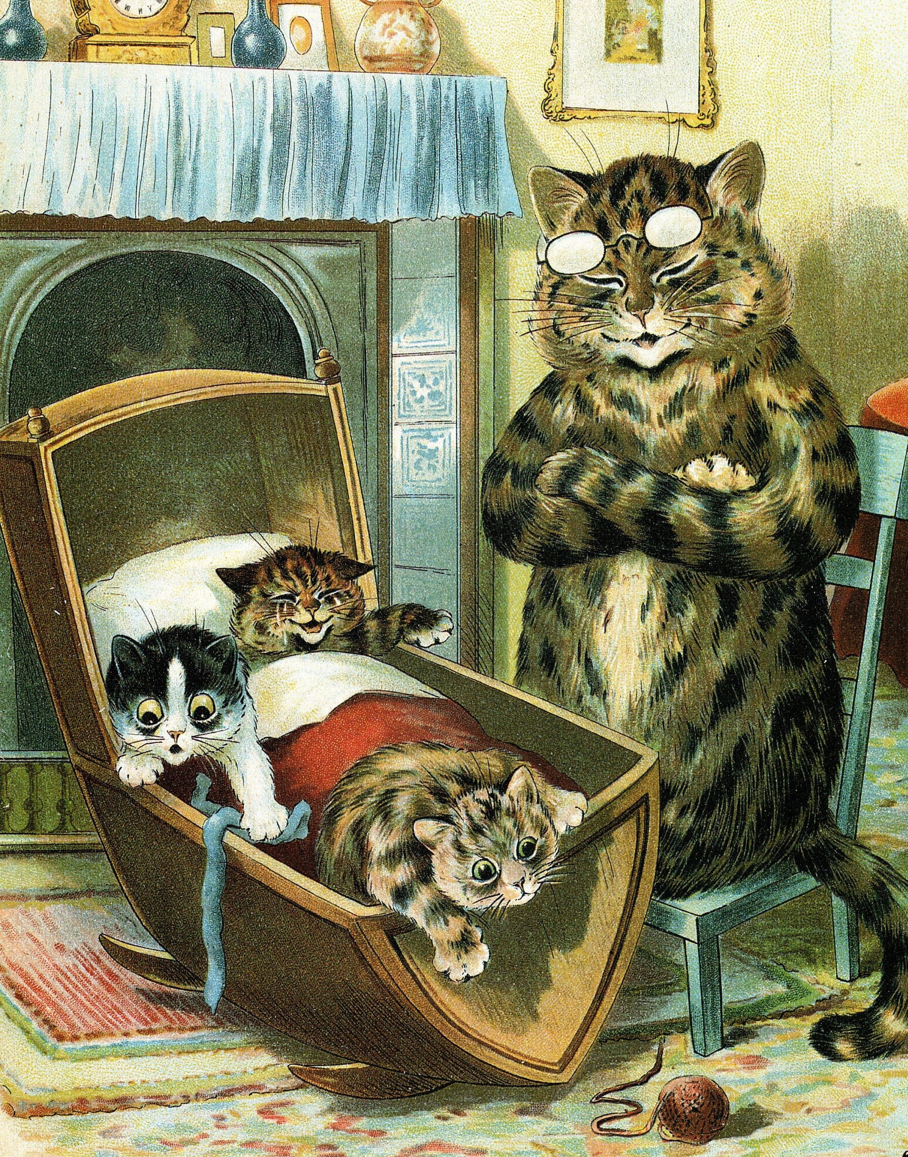 Original Vintage Cat Print Victorian & Edwardian Eras -  Sweden