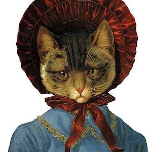 Original Vintage Cat Print – Victorian & Edwardian eras – Louis Wain and Others - Cat Lovers - Irresistible Felines - Unique Gift