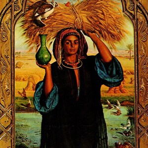 WILLIAM HOLMAN HUNT Oryginalny wydruk książki vintage „Afterglow in Egypt” – obraz prerafaelitów – wyjątkowy prezent